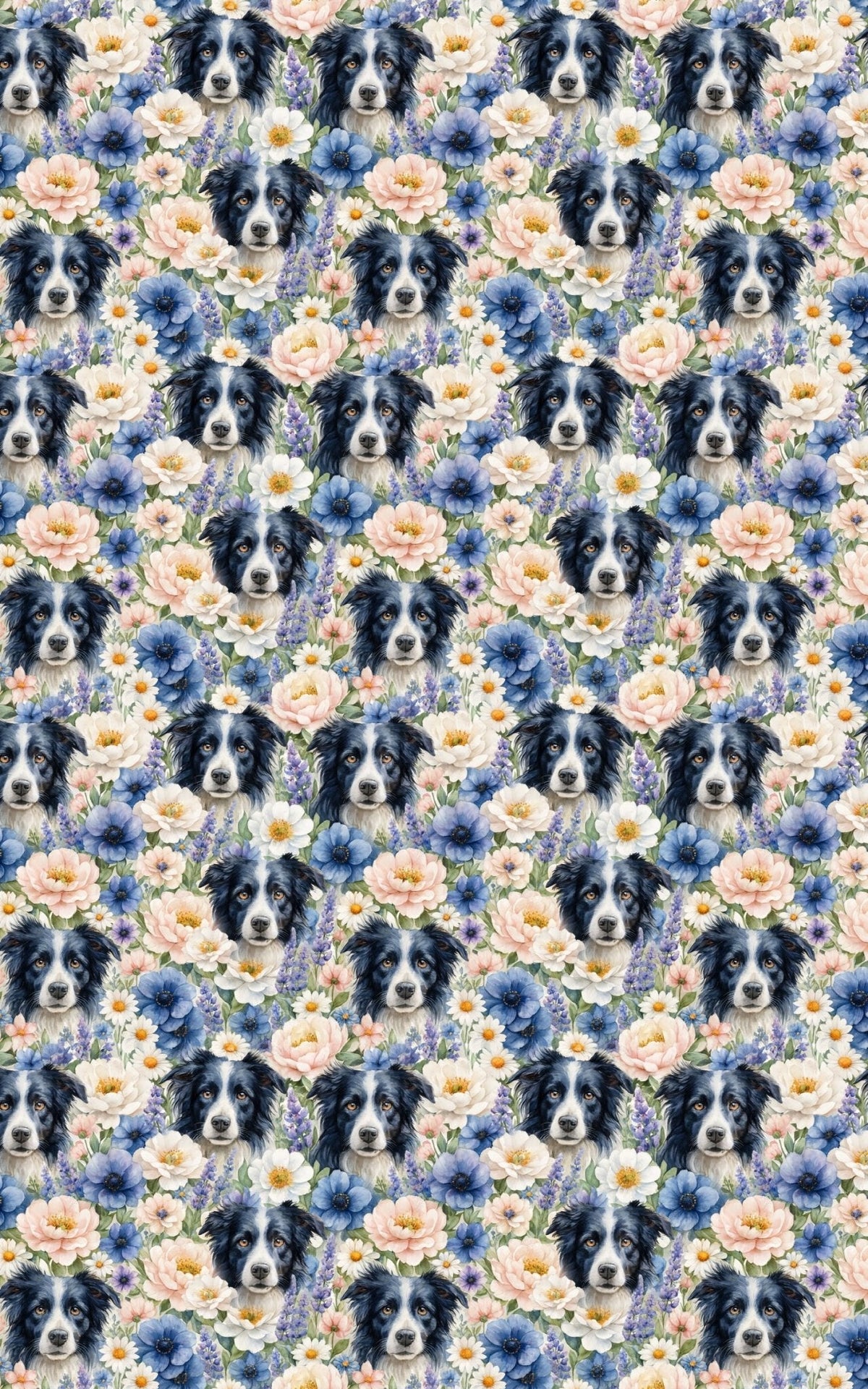 Border Collie Bloom Wrapping Paper