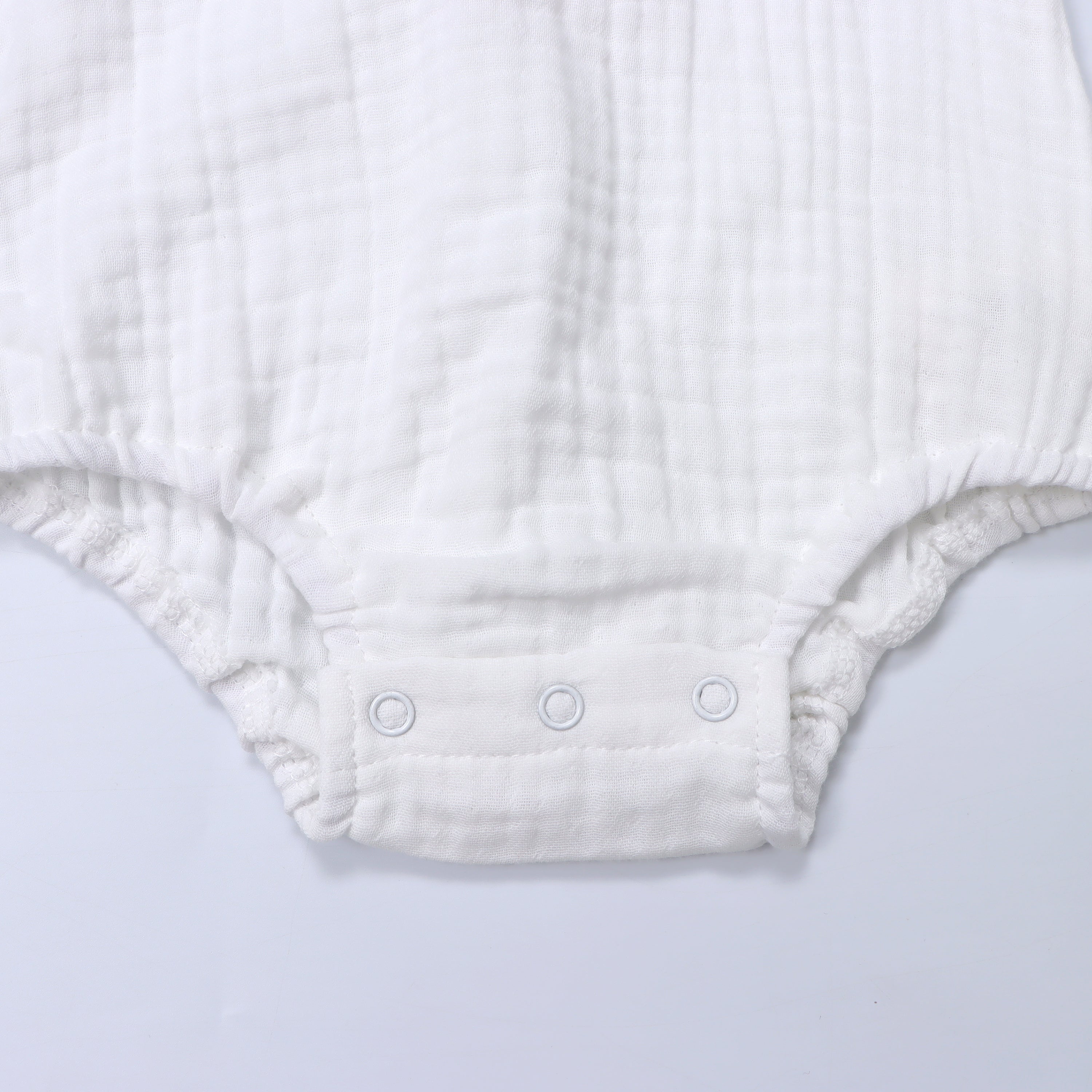 Heypeacock Baby Romper, 100% Muslin Cotton, Boy (white)