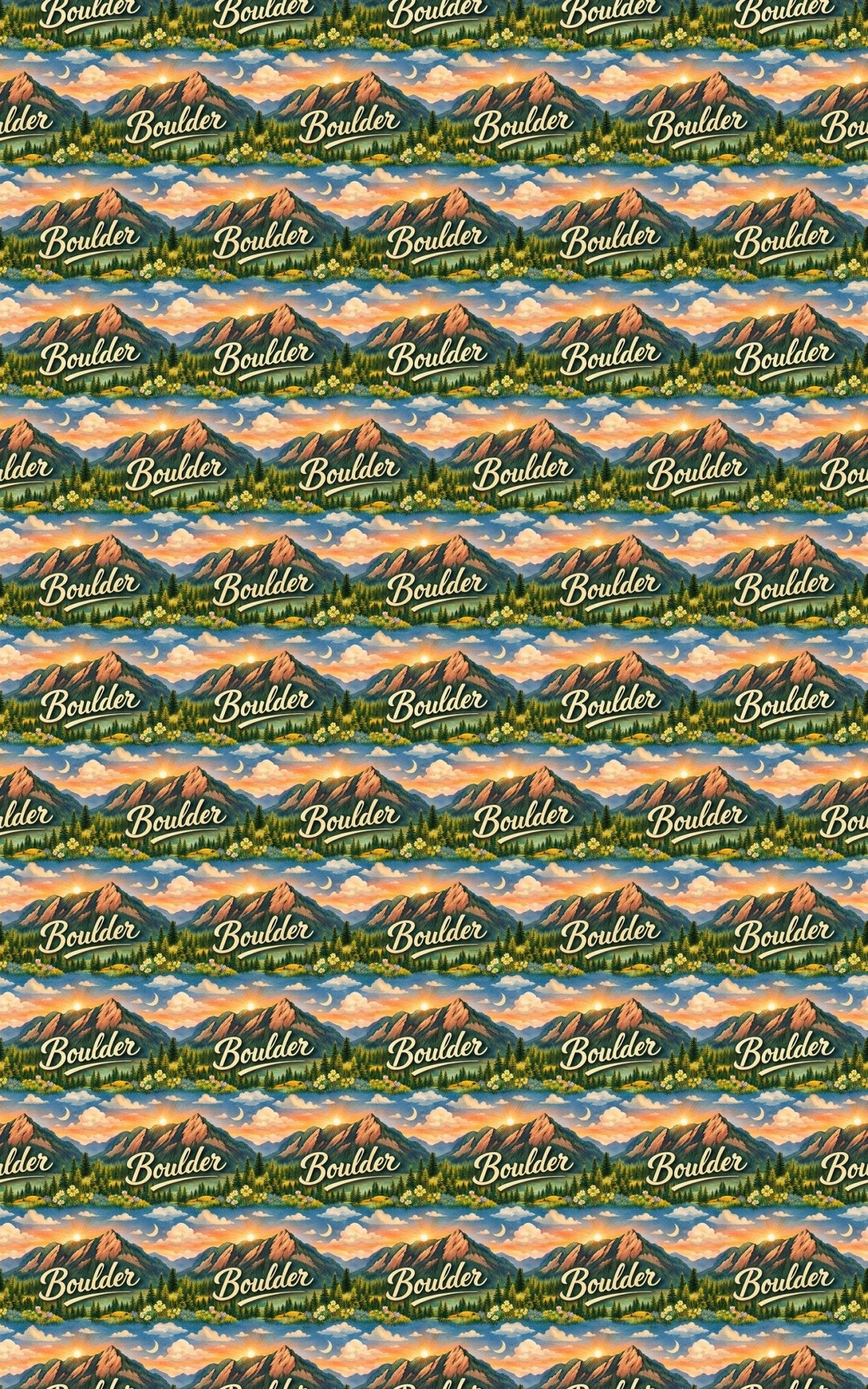 Boulder Flatirons Gold Wrapping Paper