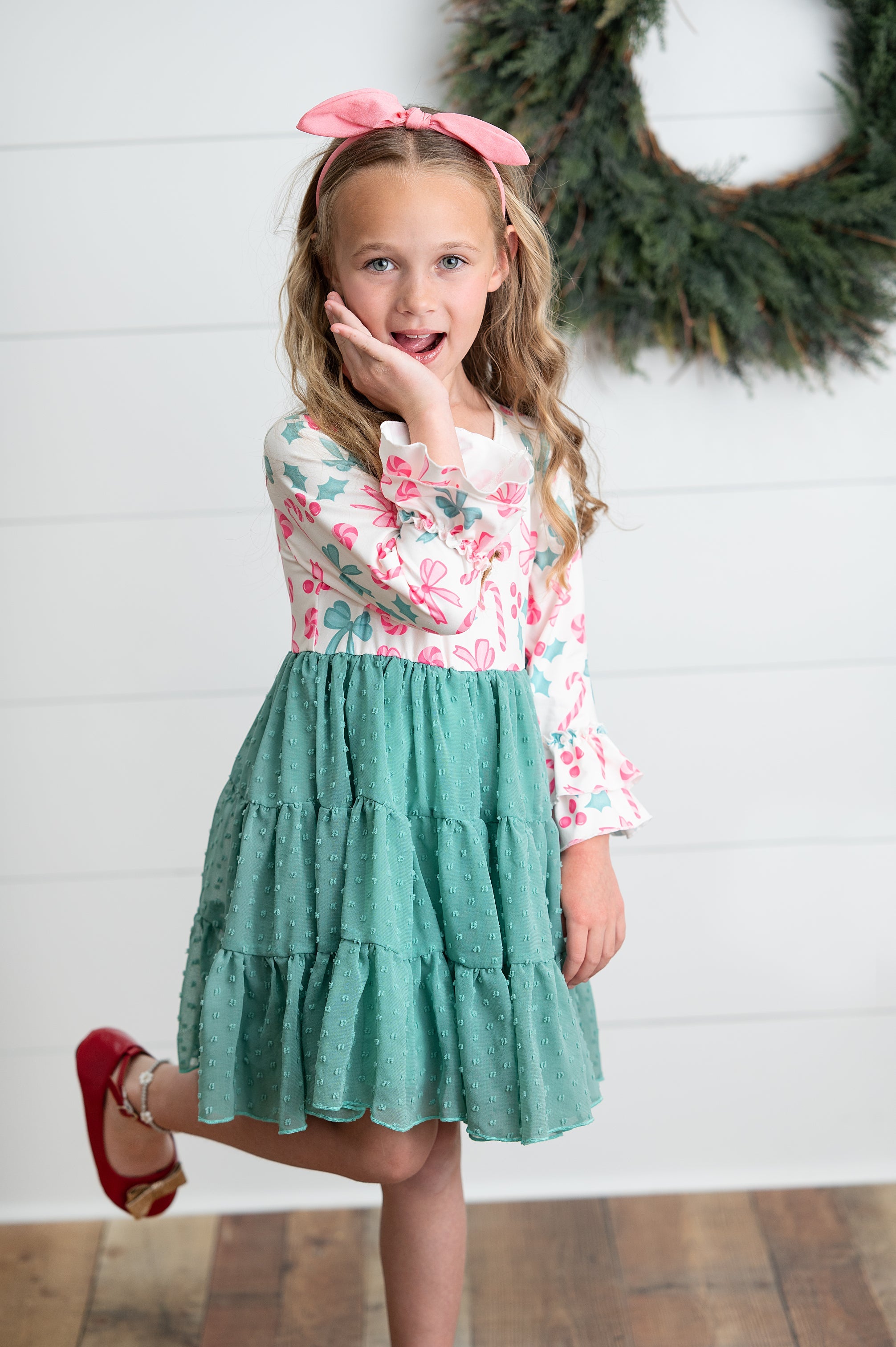 Holiday Swiss Dot Bow Dress