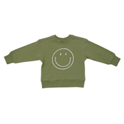 Boxy Sweatshirt In Smile In Deep Olive