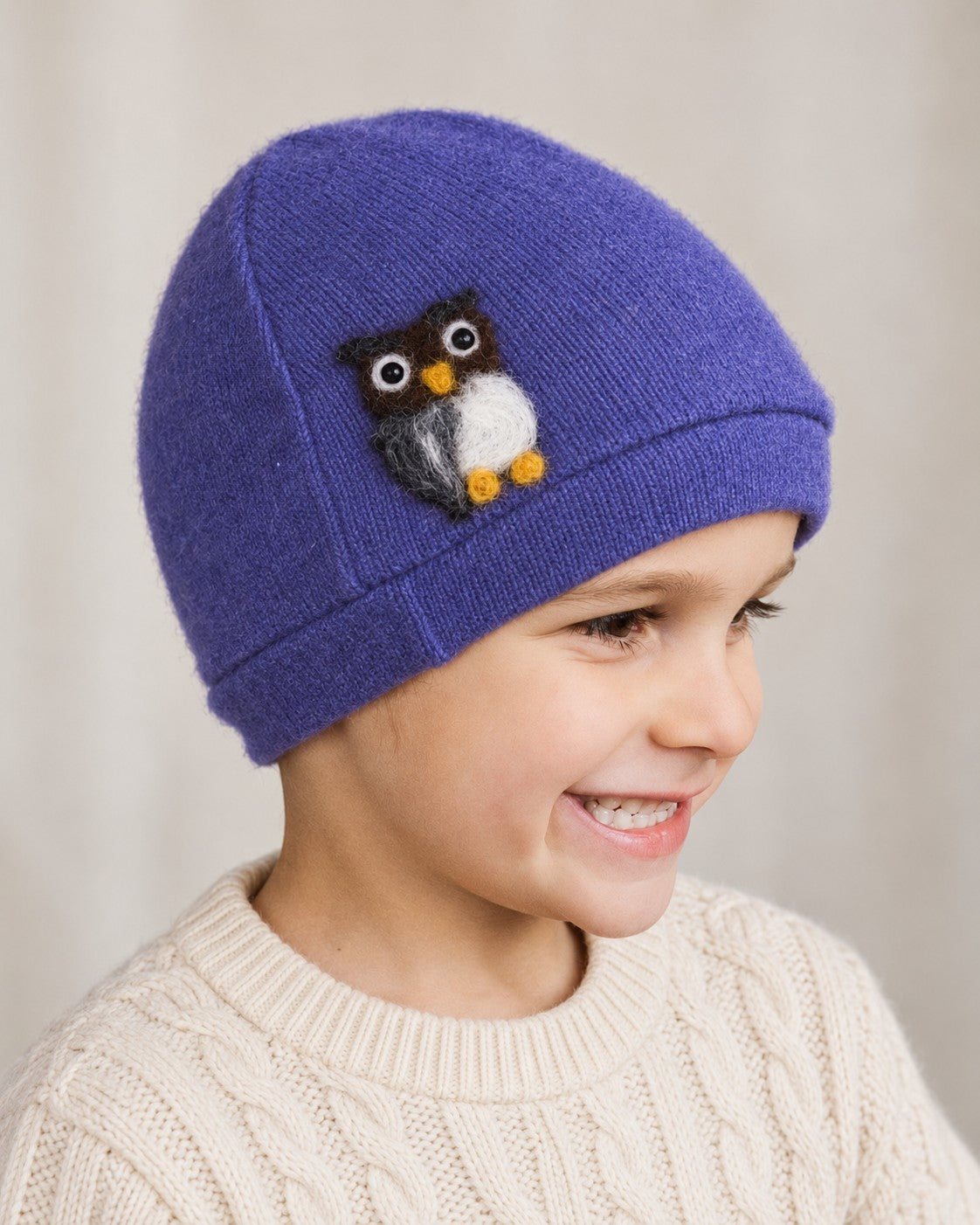 Owl Cashmere Hat - Child