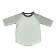 Girls 3/4 Sleeve Baseball Tee In Sky Blue