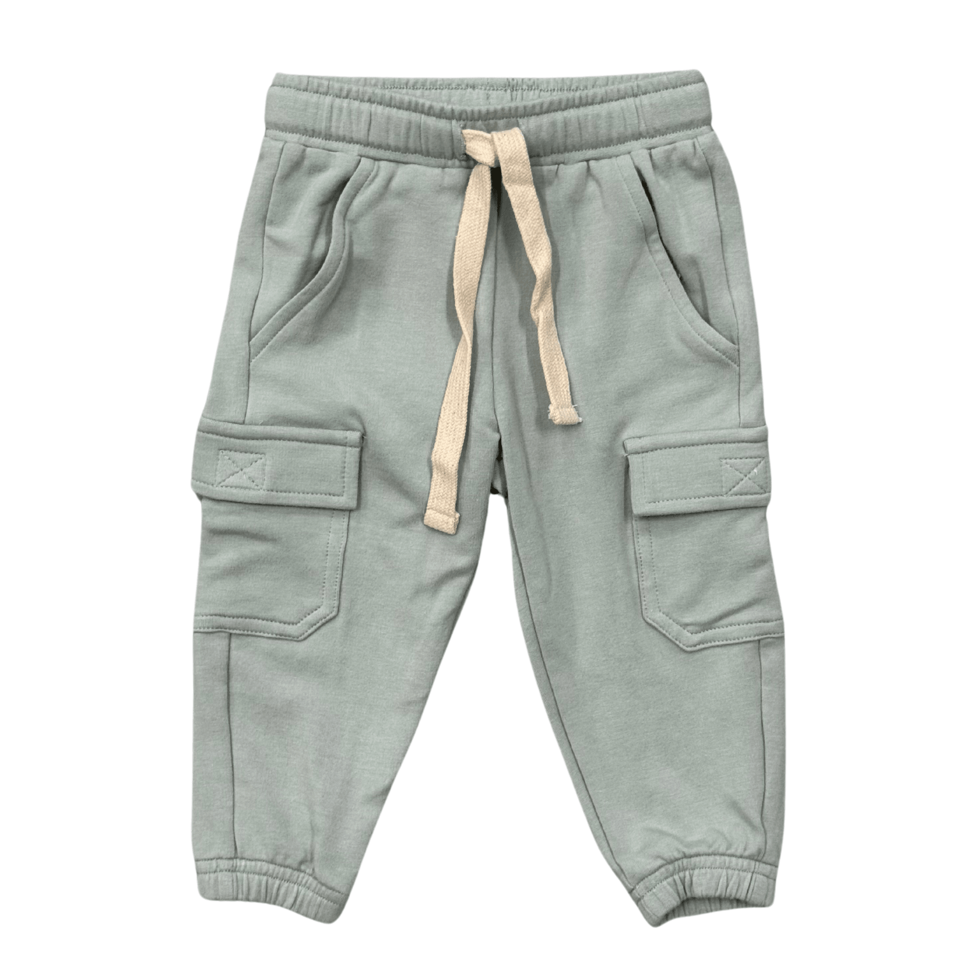Boys Cargo Pants In Aqua Grey
