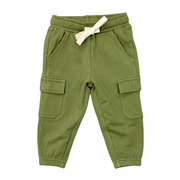 Boys Cargo Pants In Deep Olive