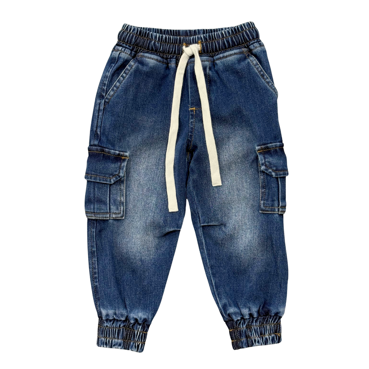 Boys Denim Jogger In Dark Blue Wash