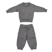 Boys Knit Set In Heather Mid Gray