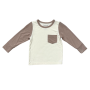 Boys Long Sleeve Colorblock Pocket Shirt In Portabella