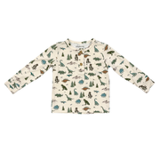 Boys Long Sleeve Henley Shirt In Dino Land