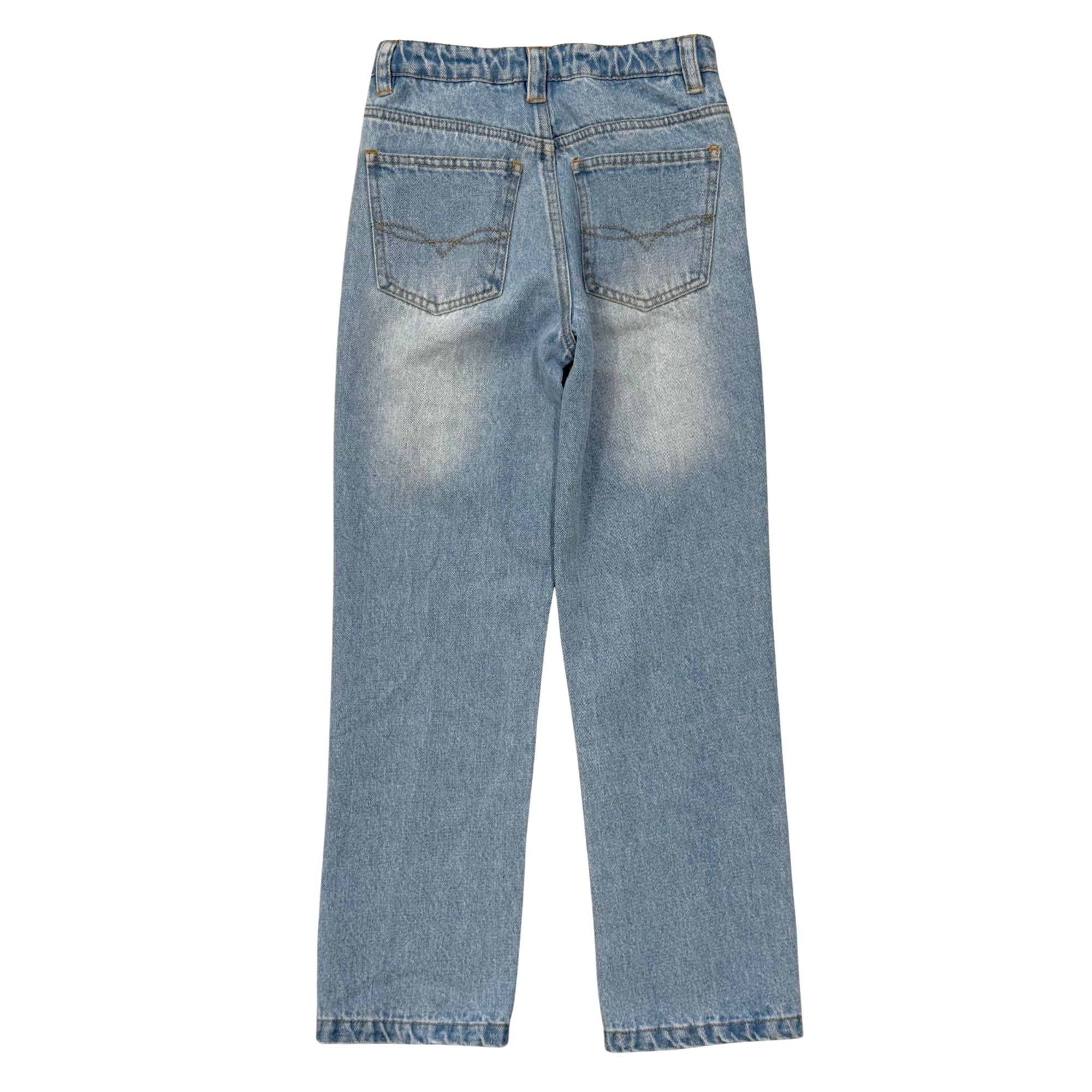 Boys Straight Denim Jeans In Light Blue Wash