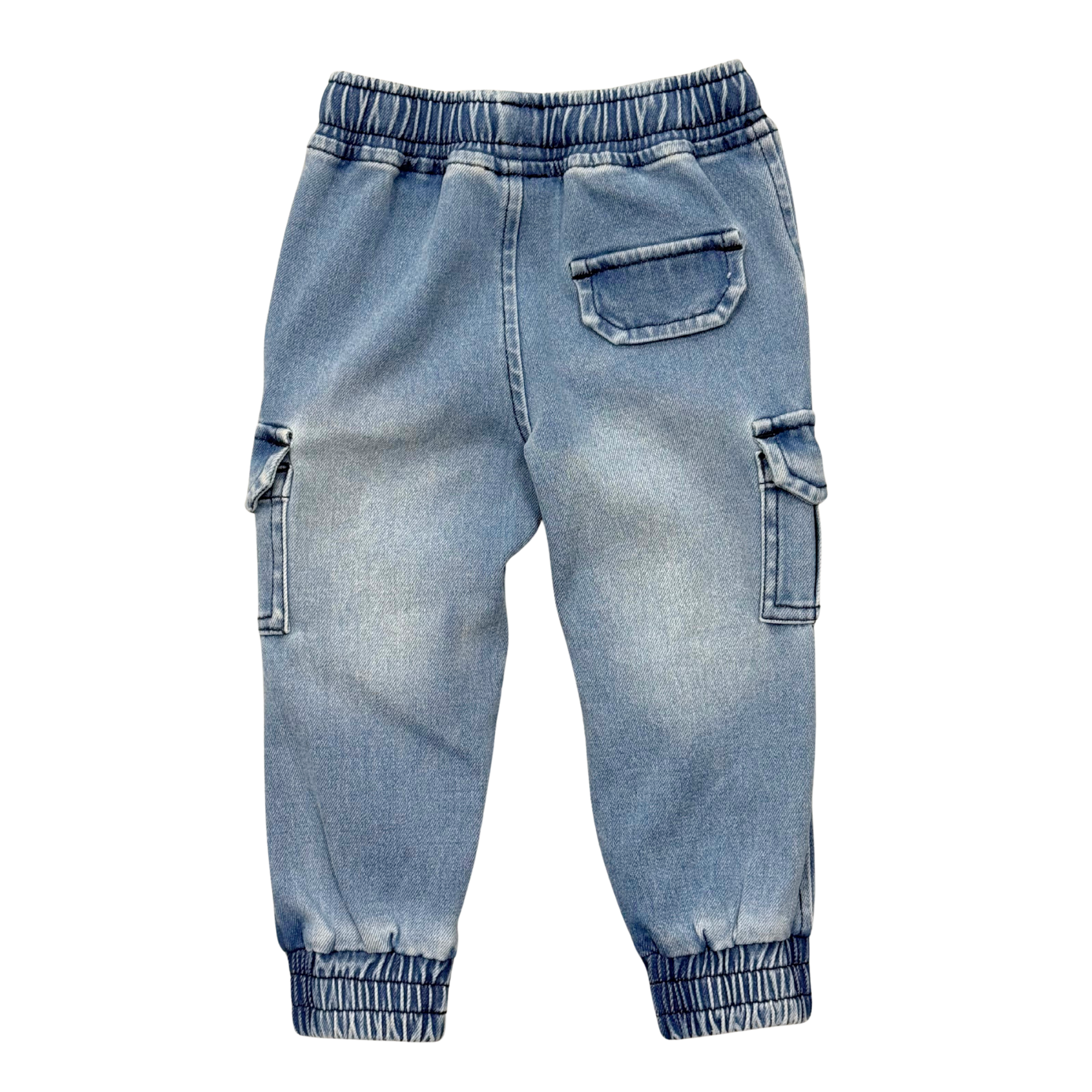Boys Denim Jogger In Mid Blue Wash