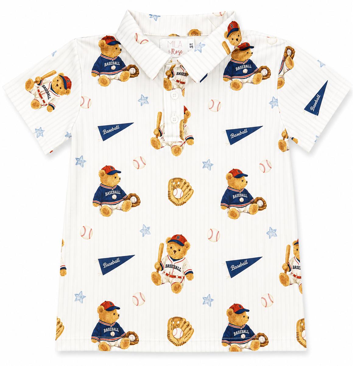 Boys Baseball Bears S/s Polo