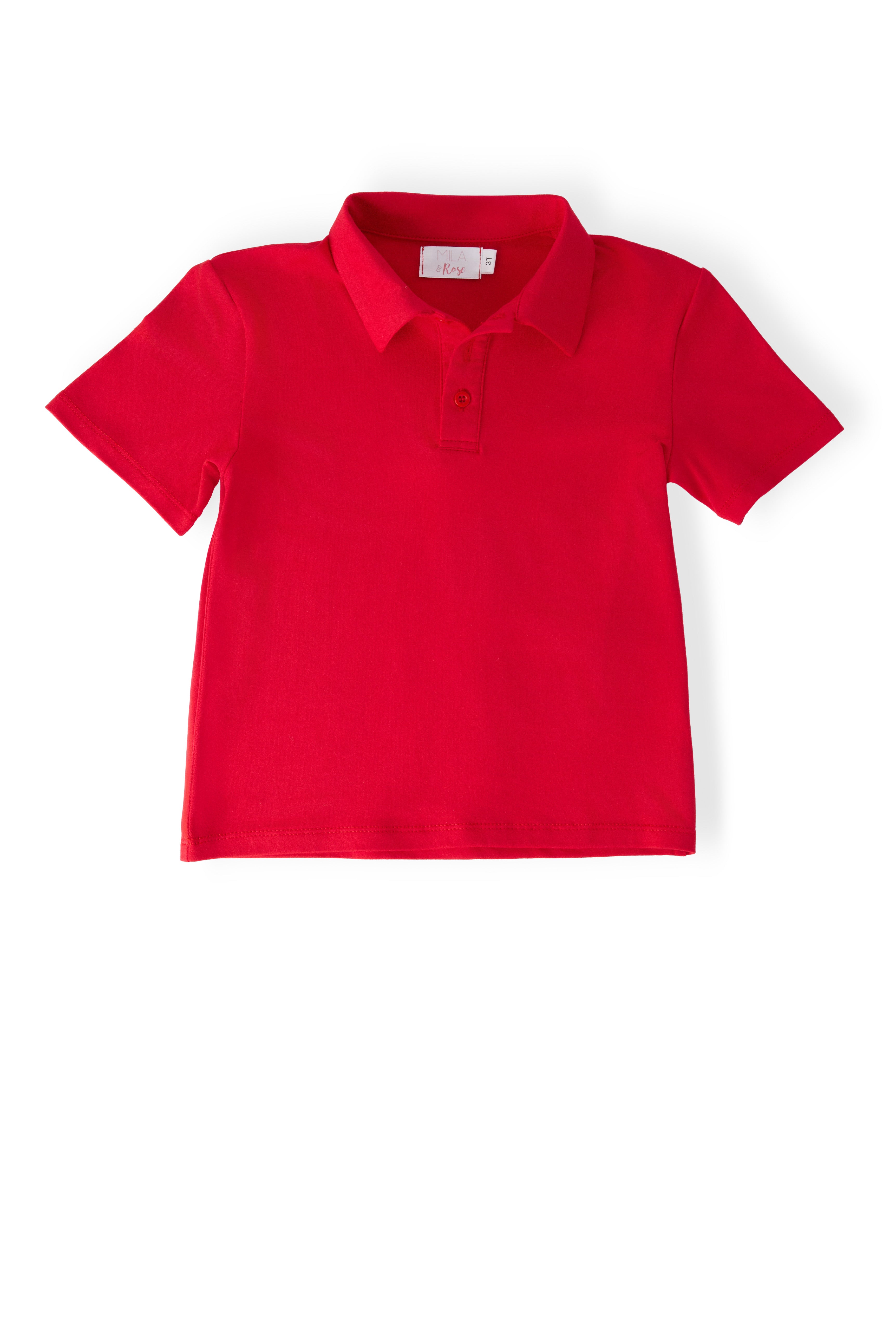 Boys Red S/s Polo