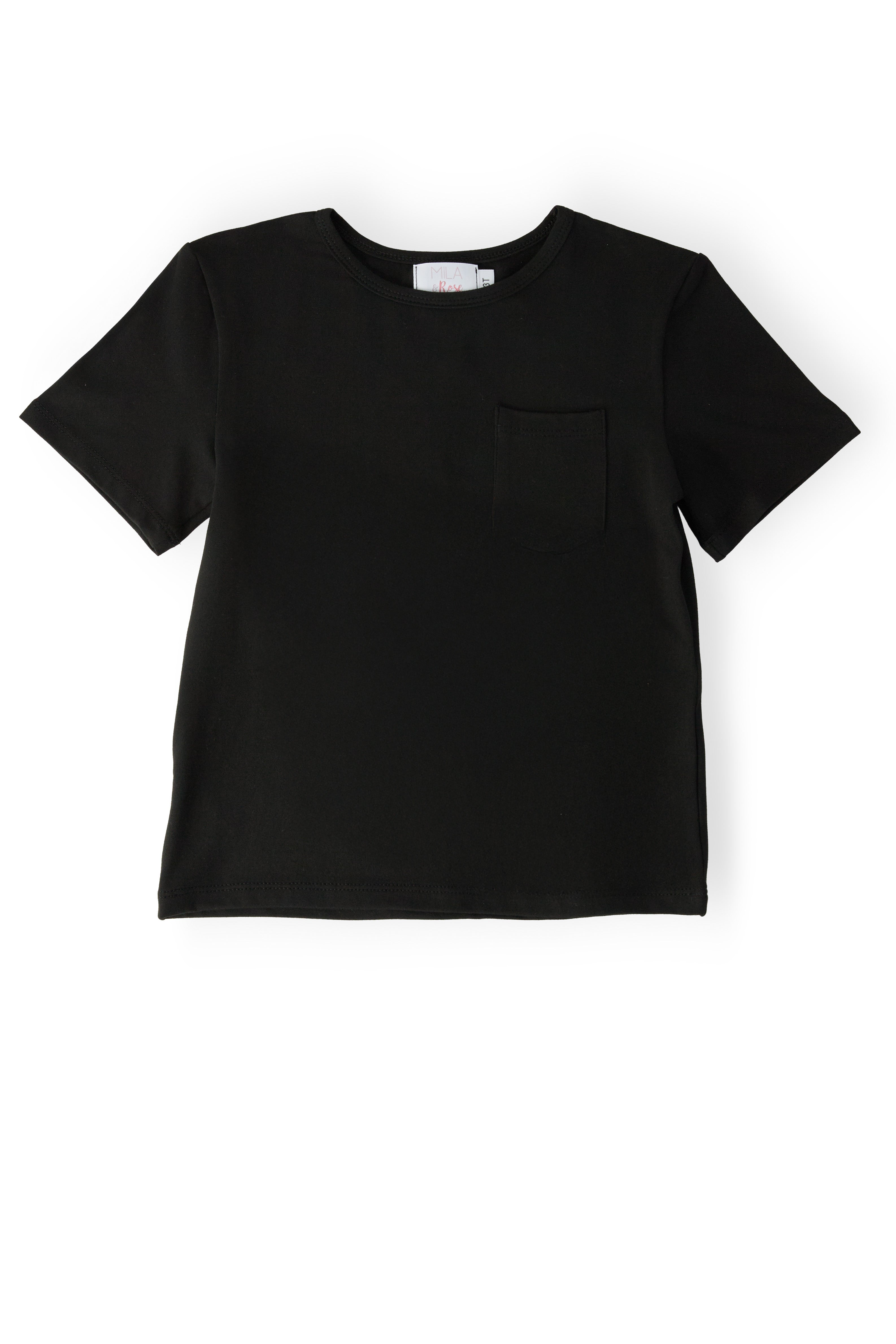 Boys Black S/s Pocket Tee