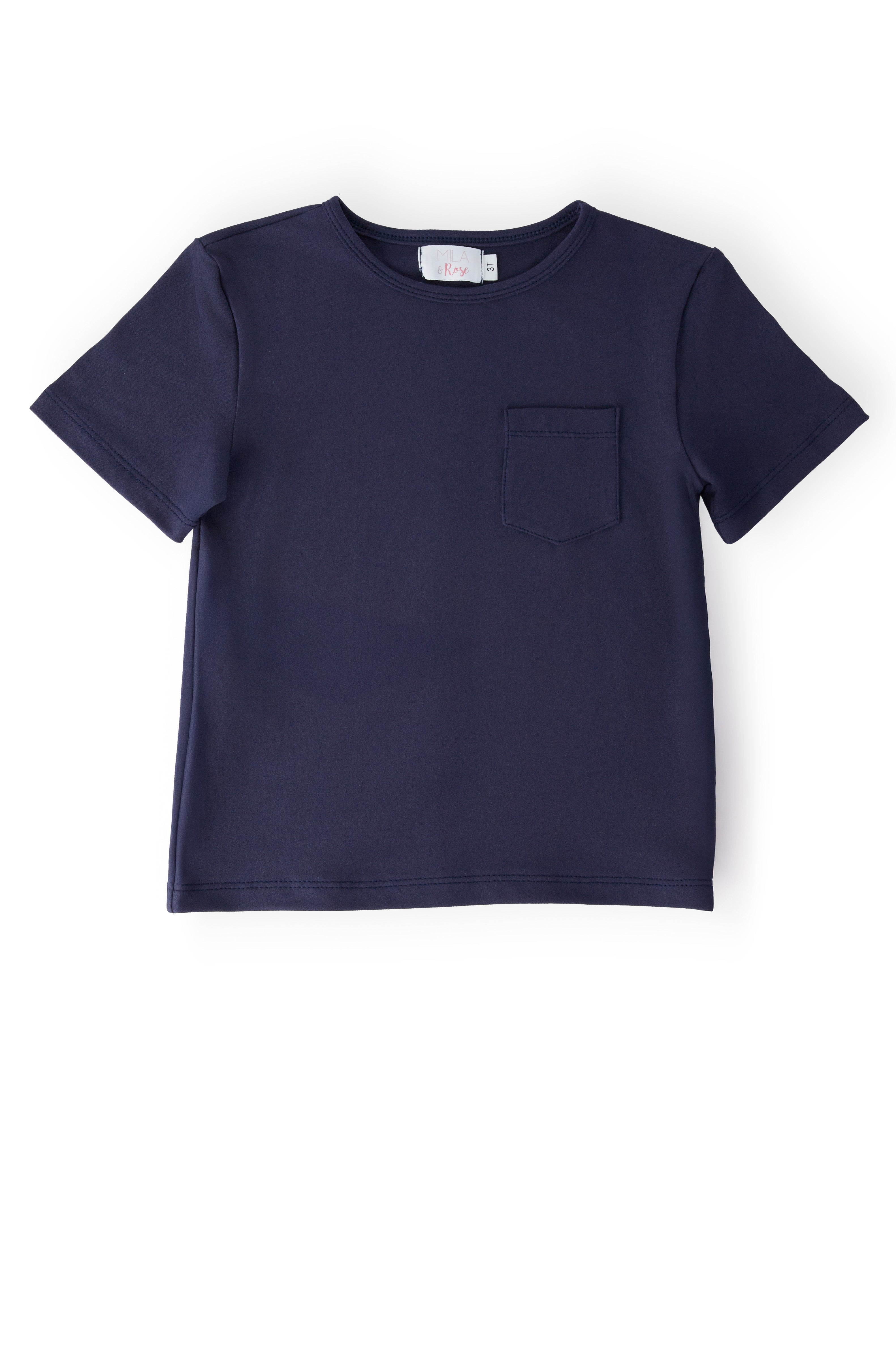 Boys Navy S/s Pocket Tee