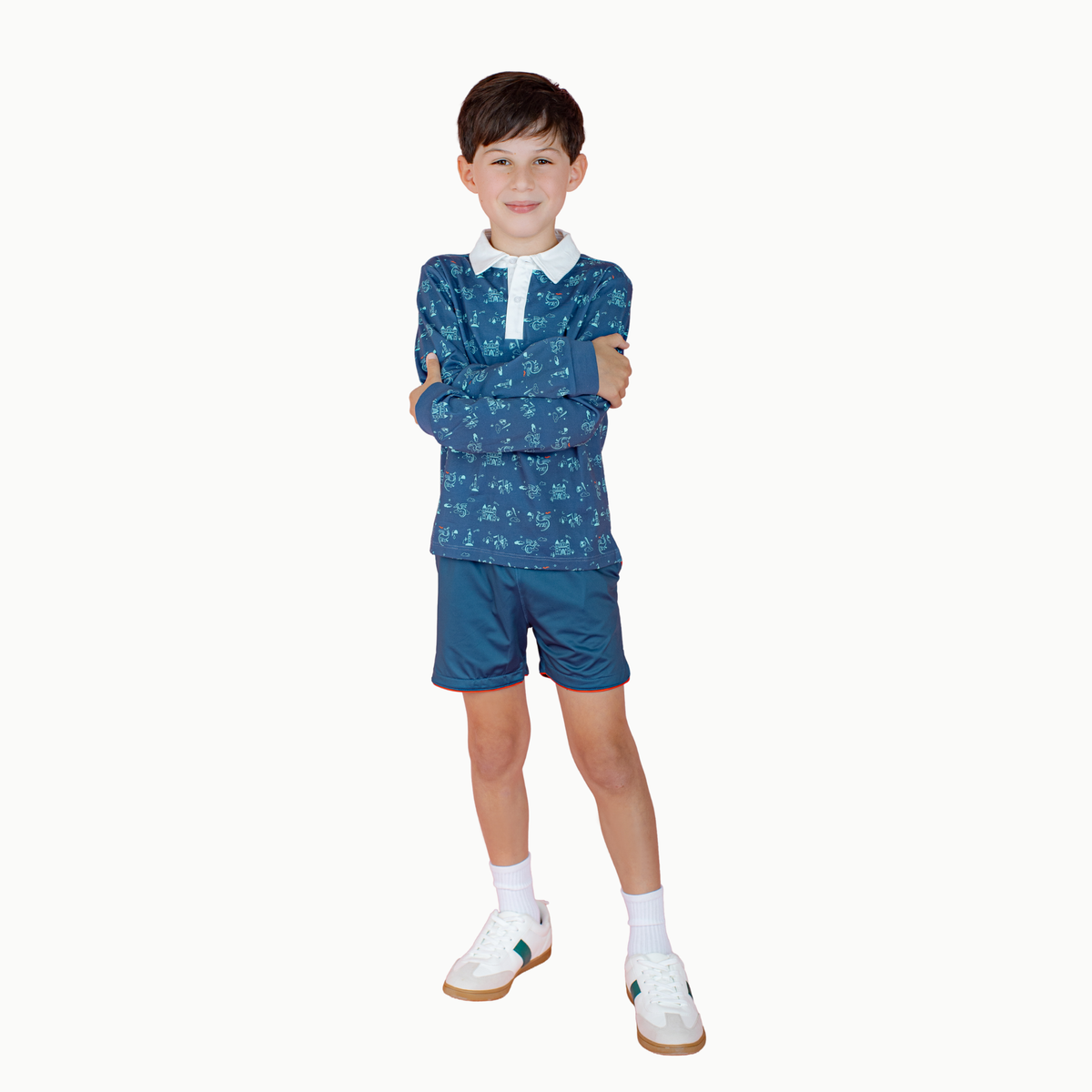 Boys' Court Shorts In Blue/red
