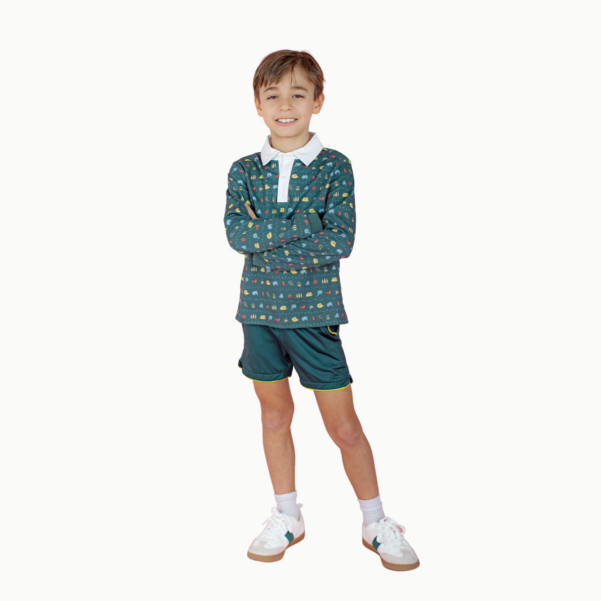Boys' Court Shorts In Green/yellow