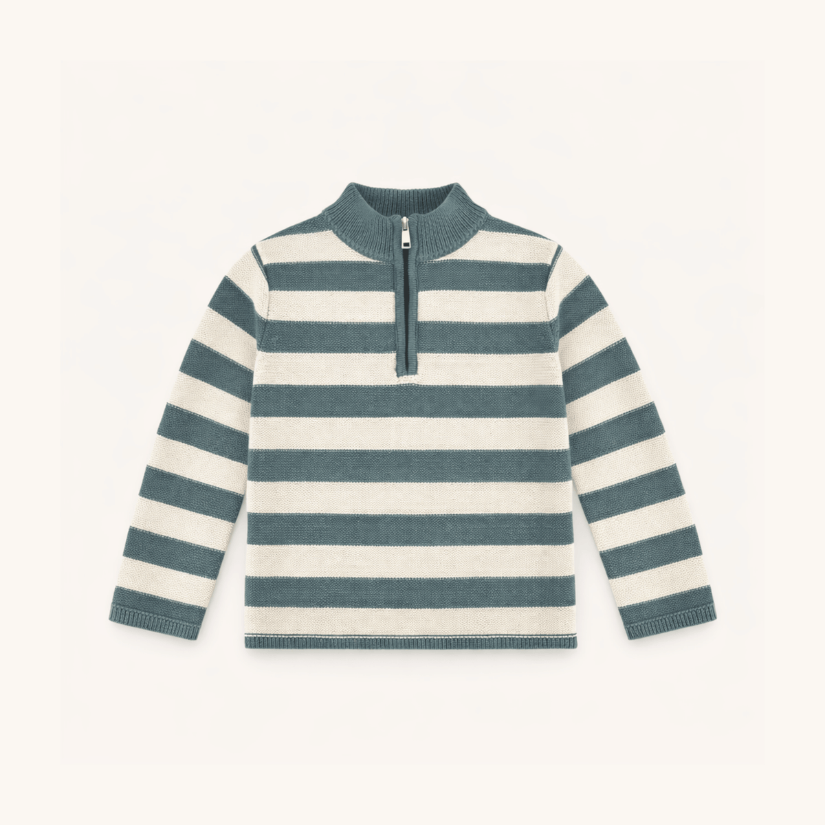 Boys' Half Zip Sweater In Blue Stripe