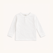 Boys' Long Sleeve Henley In White