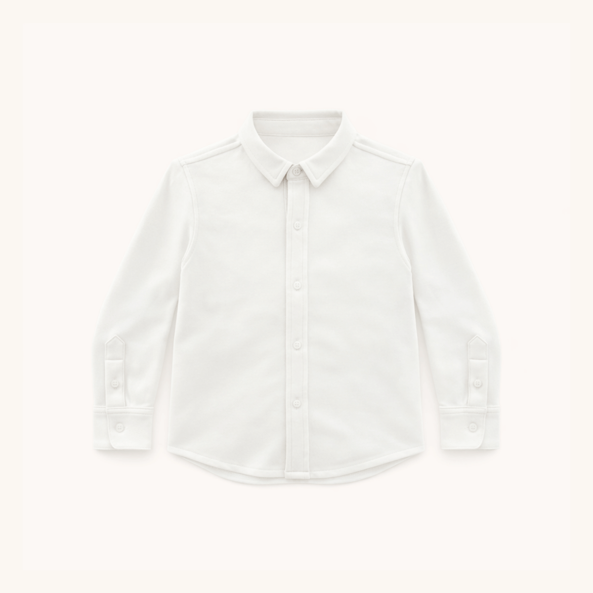 Boys' Knit Button Down In White