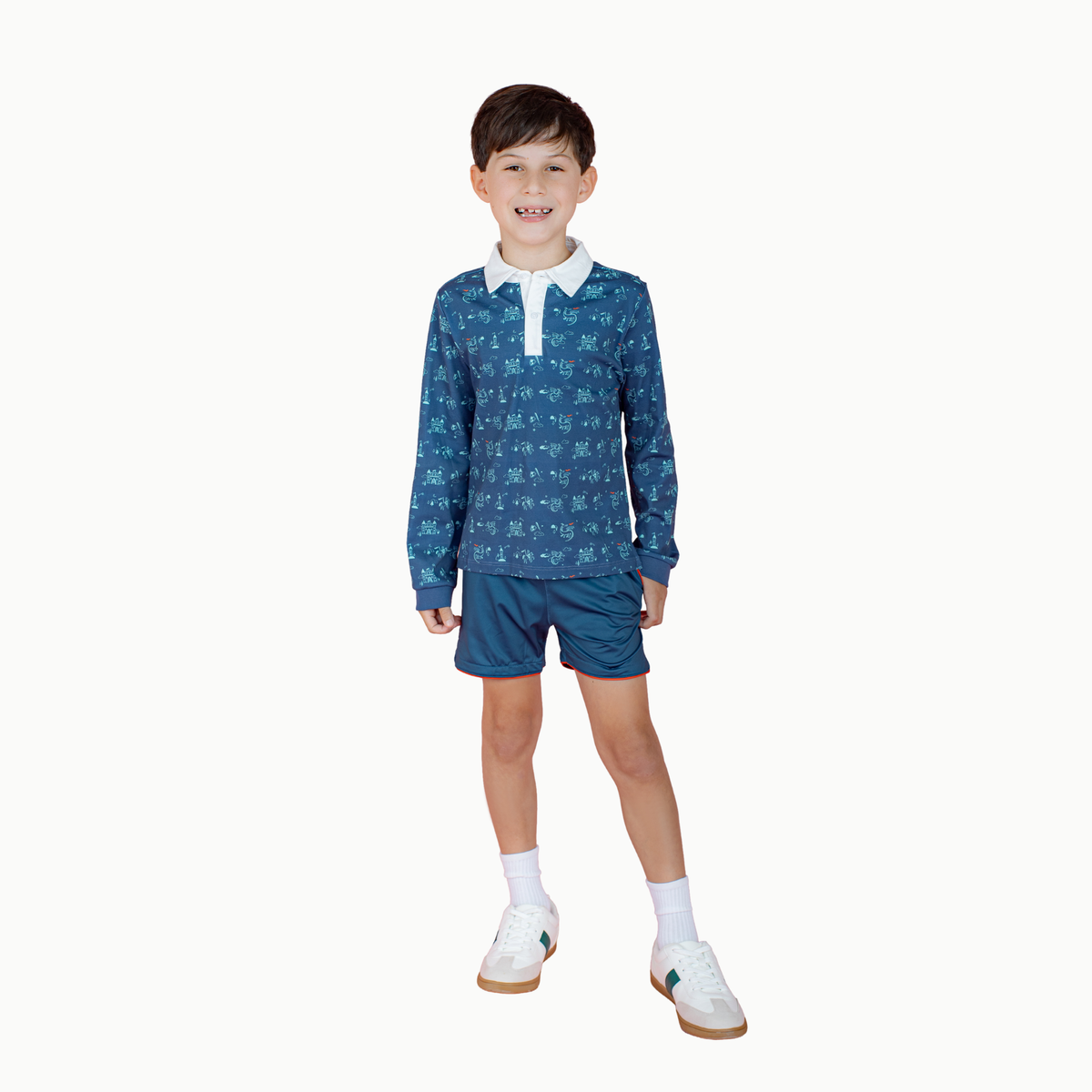 Boys' Long Sleeve Polo In Dragon