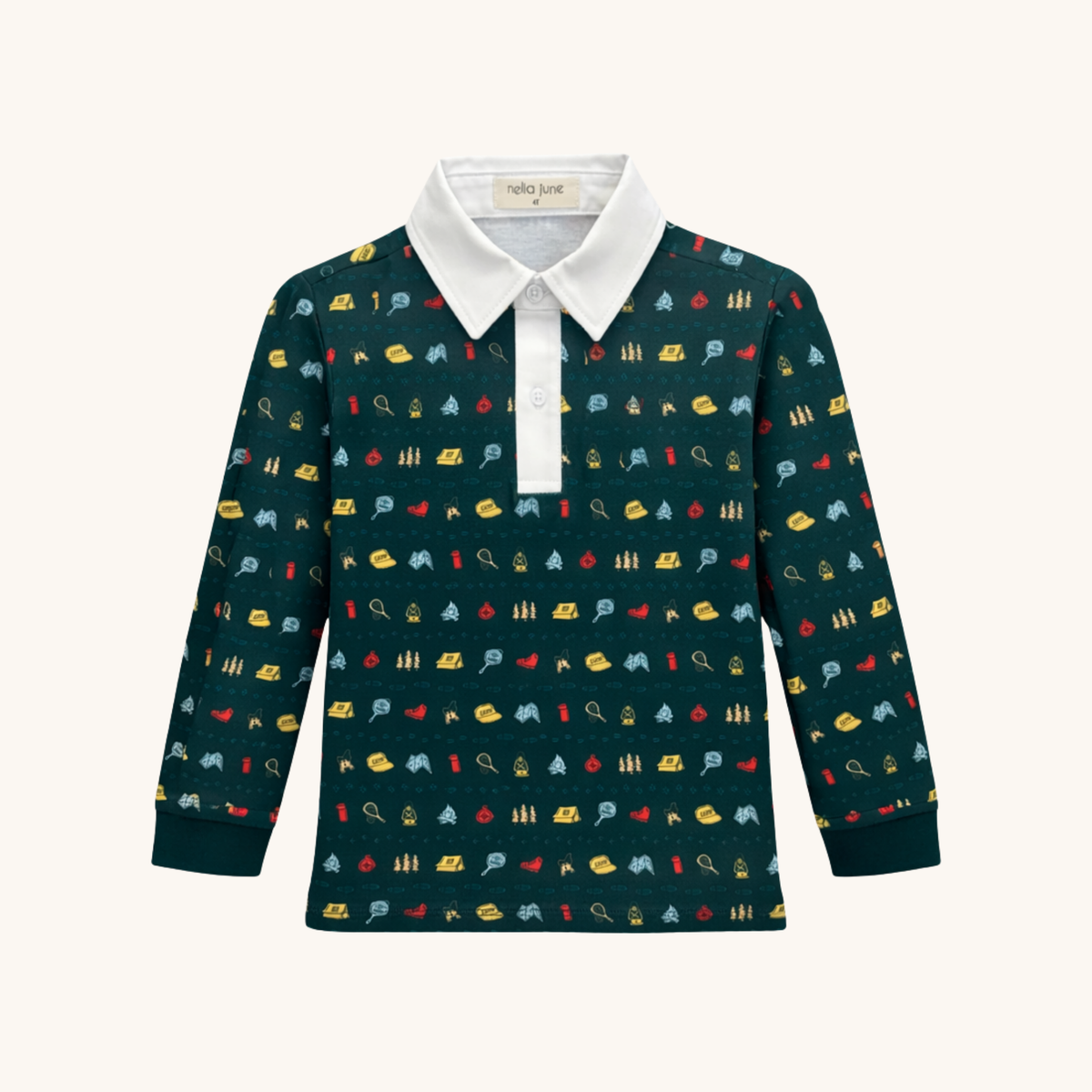 Boys' Long Sleeve Polo In Camp