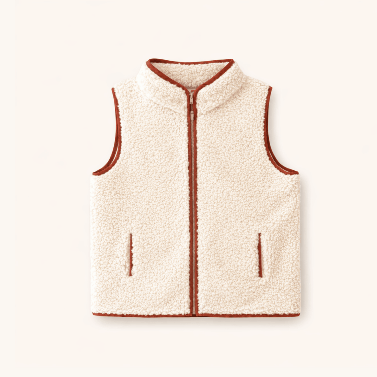 Sherpa Vest W/red Dino Trim