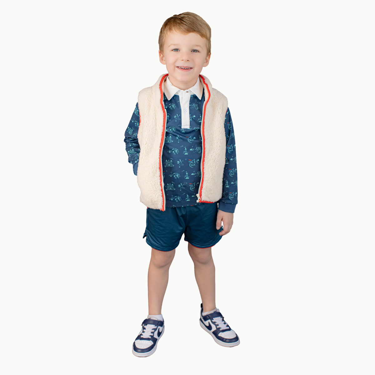 Sherpa Vest W/red Trim