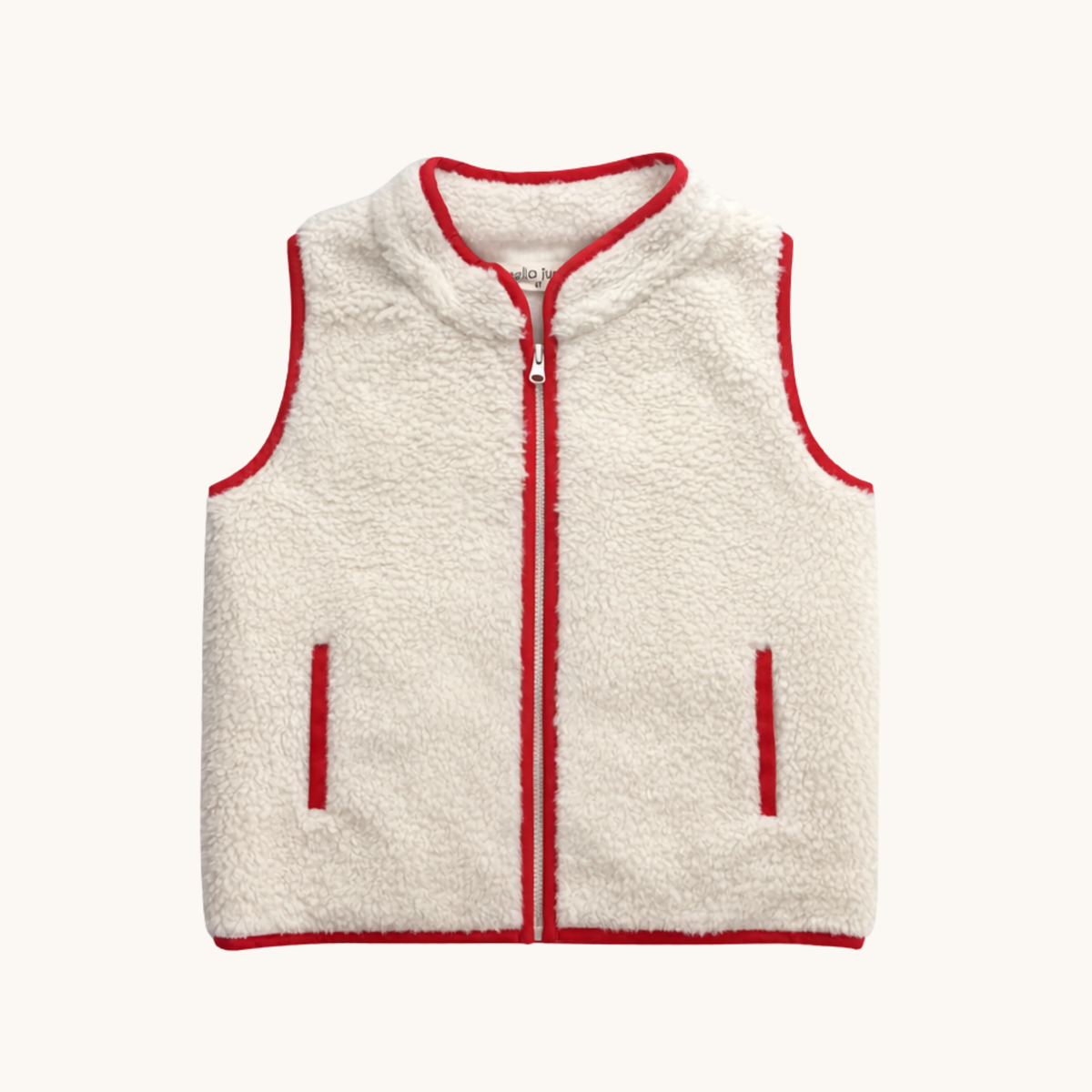 Sherpa Vest W/red Trim