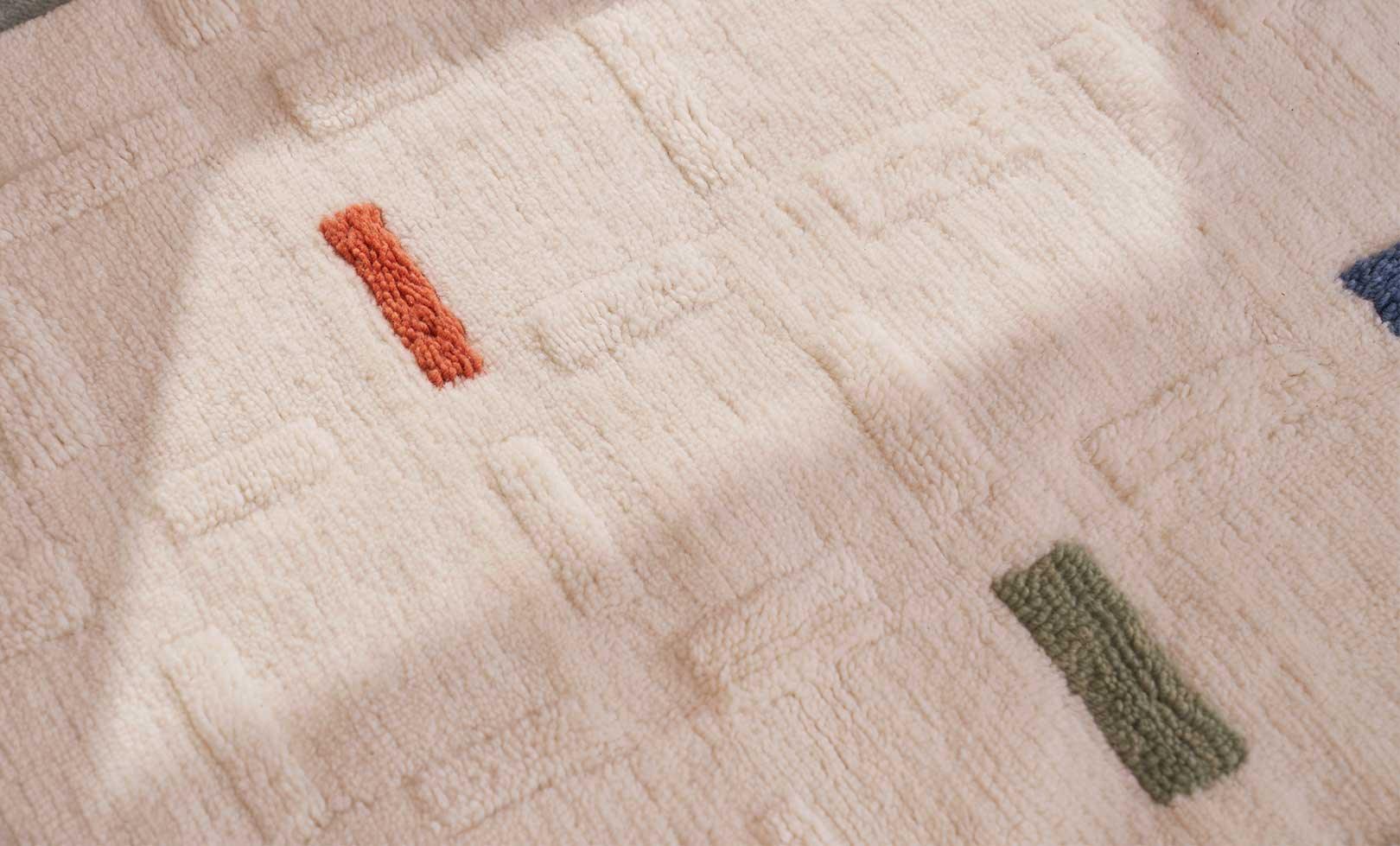 Brick Washable Wool Area Rug