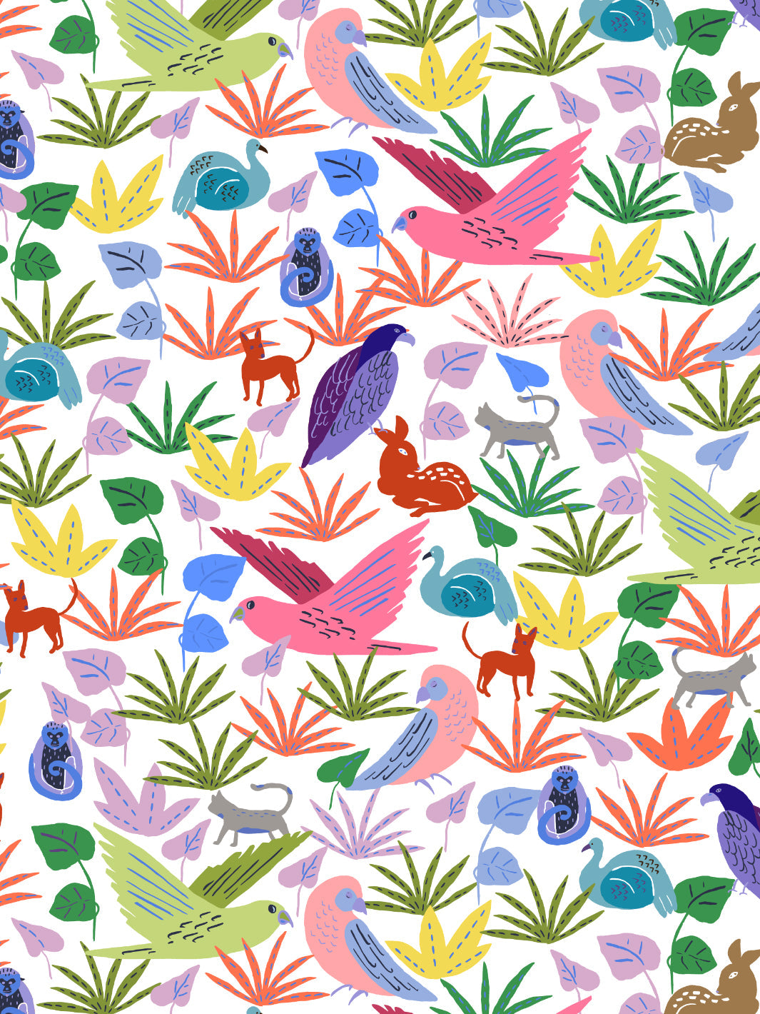 'bright Animales' Wallpaper By Tea Collection - Bright