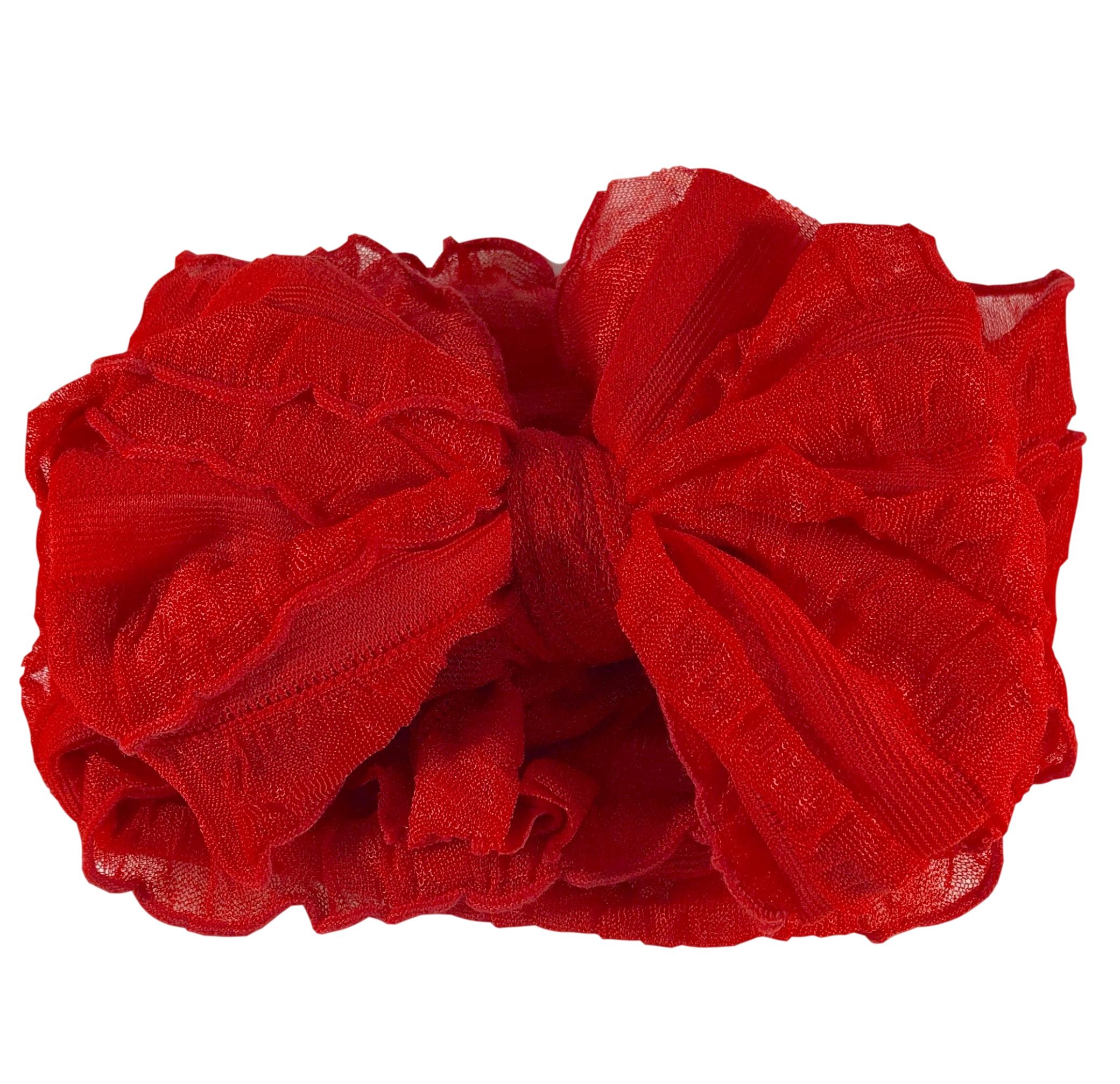 Bright Red | Signature Ruffled Baby Headband