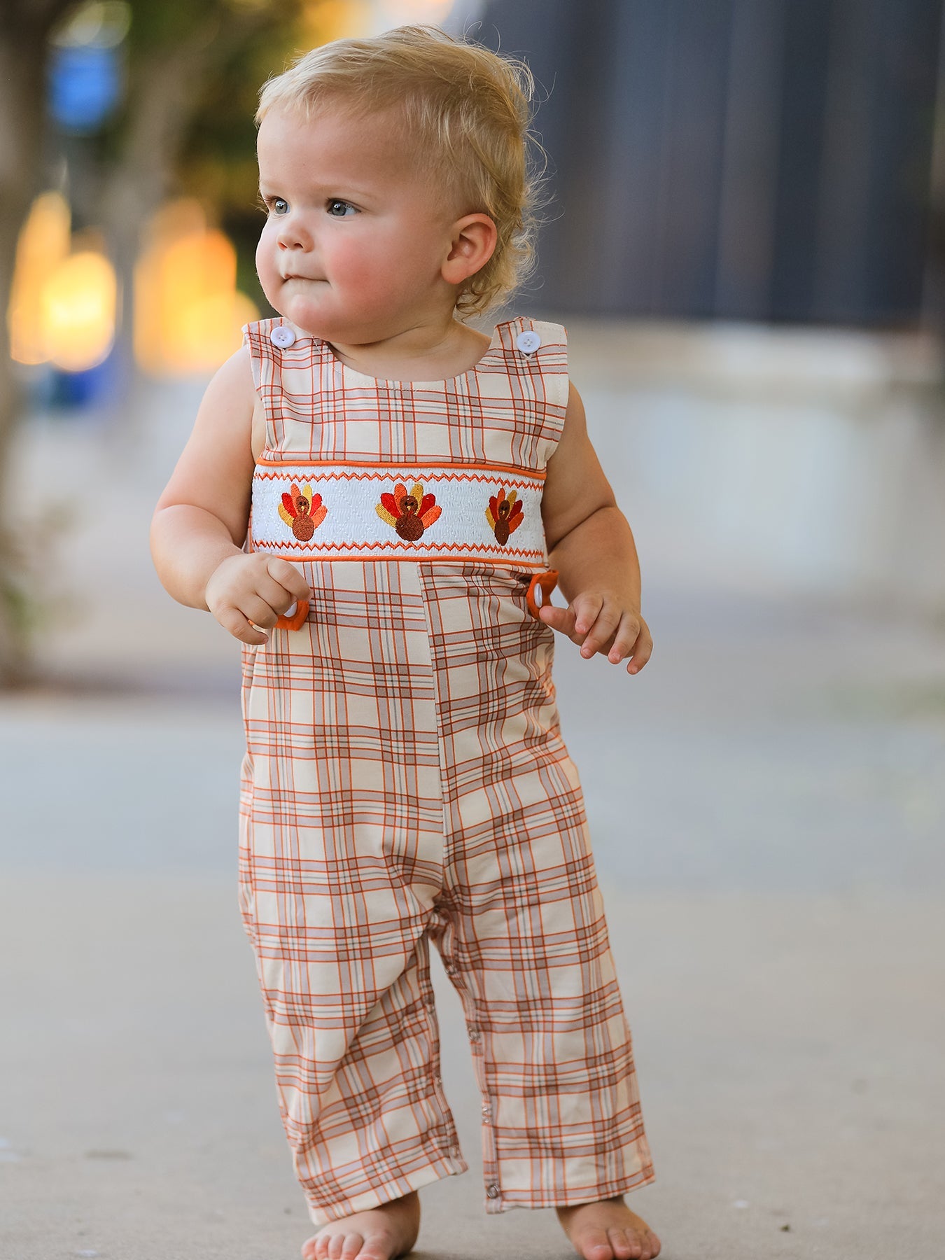 Thanksgiving Turkey Plaid Baby Jonjon