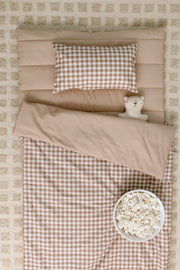 Organic Portable Bedding Set- Brown Gingham