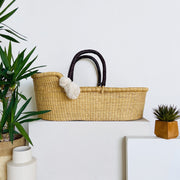 African Moses Basket brown Handle