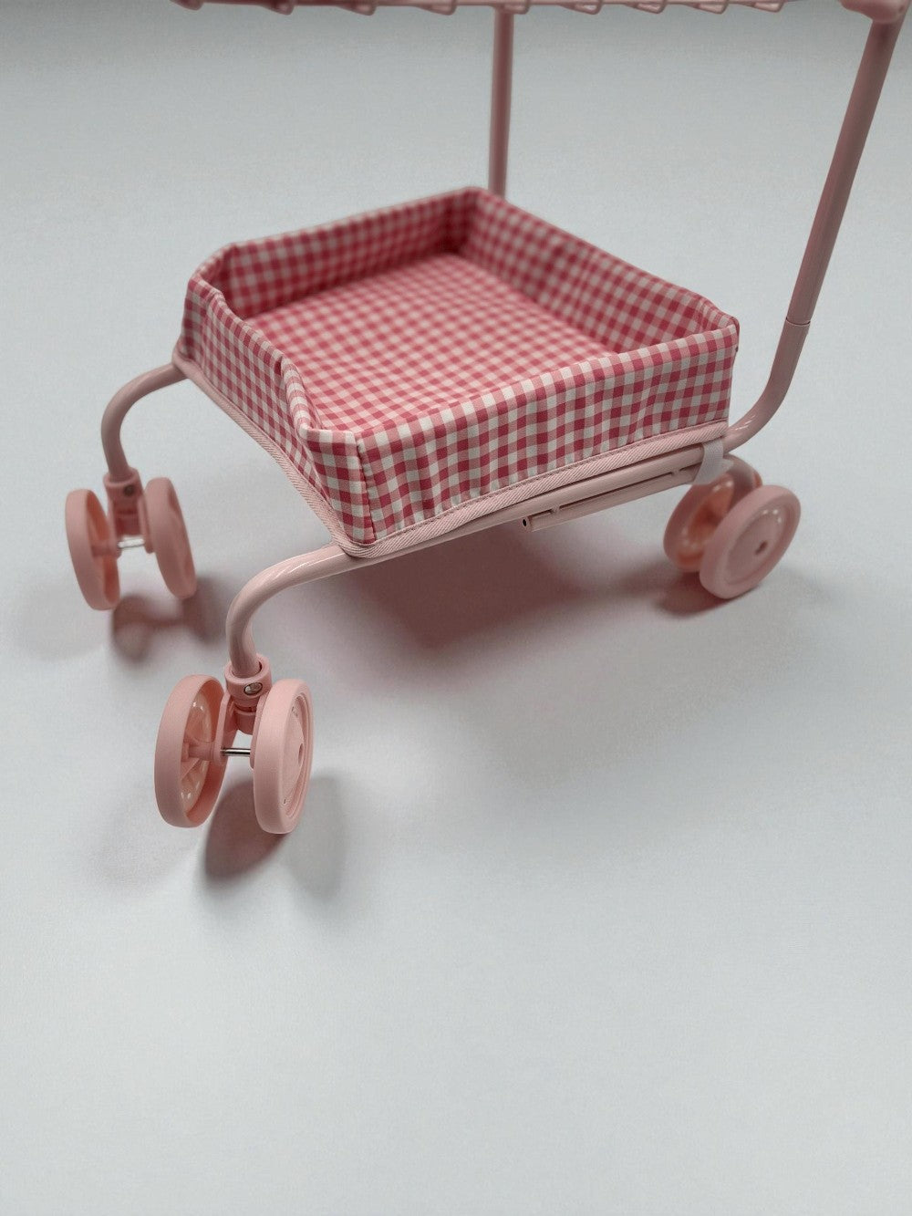 Toy Shopping Cart - Bubblegum Gingham