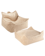 Brown Sugar Beanbag Chair And Ottoman Set