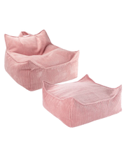 Pink Mousse Beanbag Chair And Ottoman Set