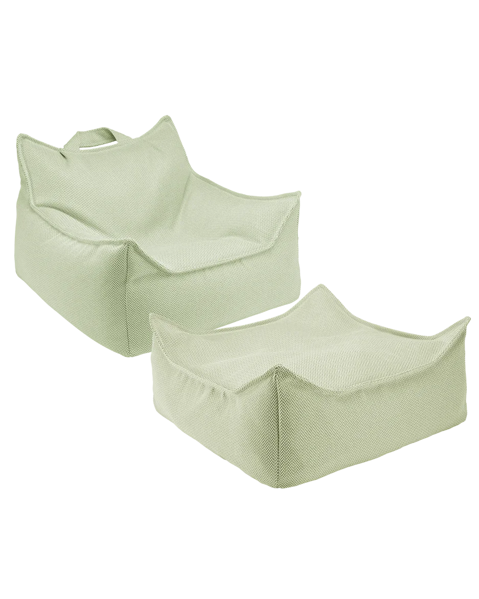 Herba Outdoor Beanbag Chair And Ottoman Set