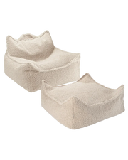 Biscuit Beanbag Chair And Ottoman Set
