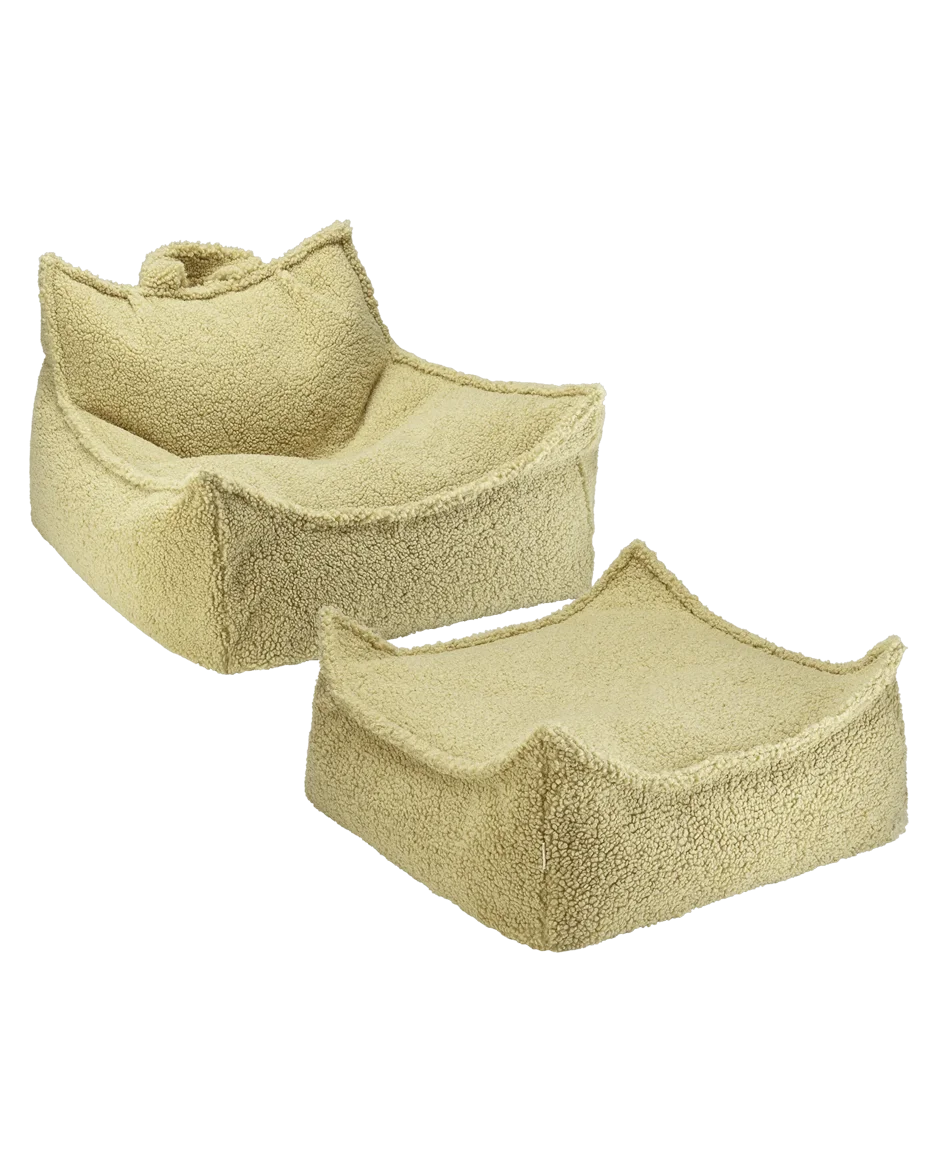 Matcha Beanbag Chair And Ottoman Set