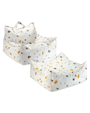 Terrazzo Marble Beanbag Chair And Ottoman Set