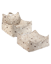 Terrazzo Sand Beanbag Chair And Ottoman Set