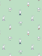 'ballet Bunnies' Wallpaper By Tea Collection - Aventurine