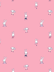 'ballet Bunnies' Wallpaper By Tea Collection - Bubblegum