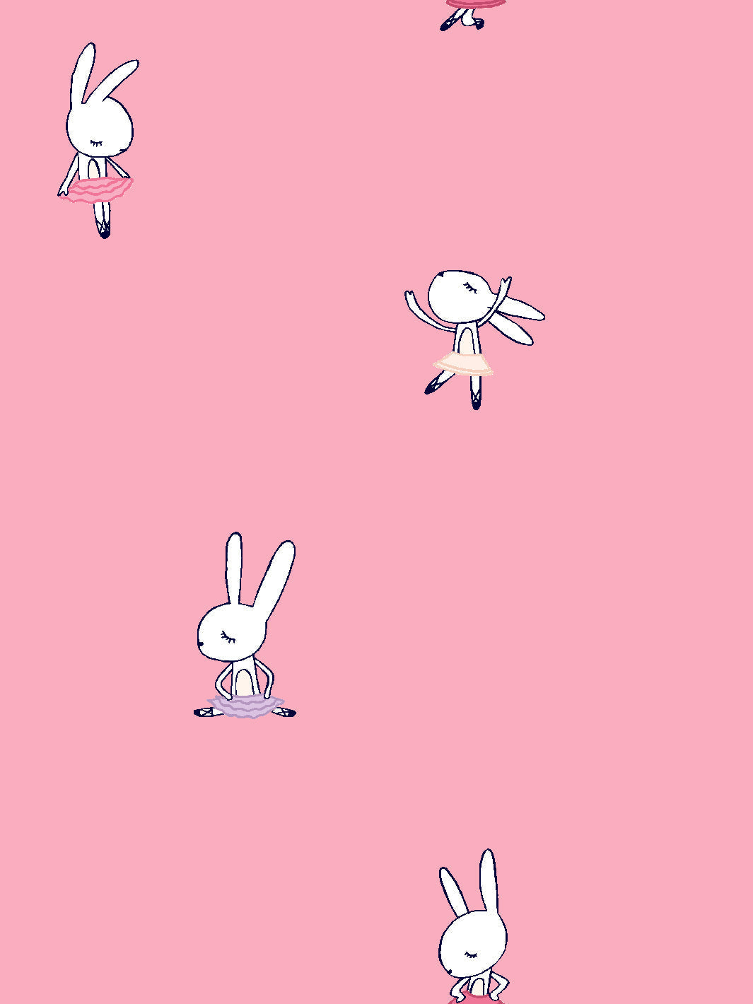 'ballet Bunnies' Wallpaper By Tea Collection - Bubblegum