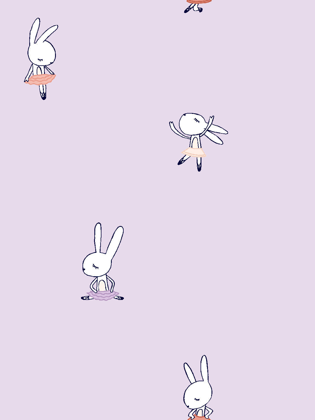 'ballet Bunnies' Wallpaper By Tea Collection - Lavender