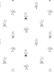 'ballet Bunnies' Wallpaper By Tea Collection - White