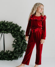 Burgundy Velvet Pant Set