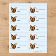 Burmese Pawprint Wishes Gift Tag Sticker Sheet